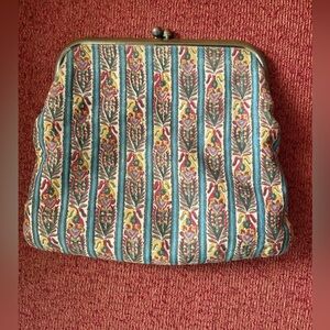 Vintage Multicolor Tapestry Clutch- A Madison Creation with kiss clasp